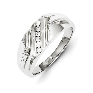 14k White Gold Diamond Men's Ring