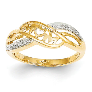 14k Rhodium Diamond Mom Ring