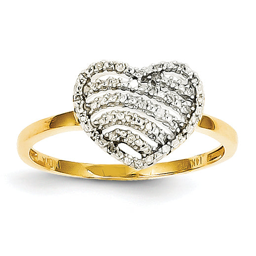 14k Diamond Heart Ring