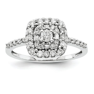 14k White Gold Multi-Stone Diamond Engagement Ring