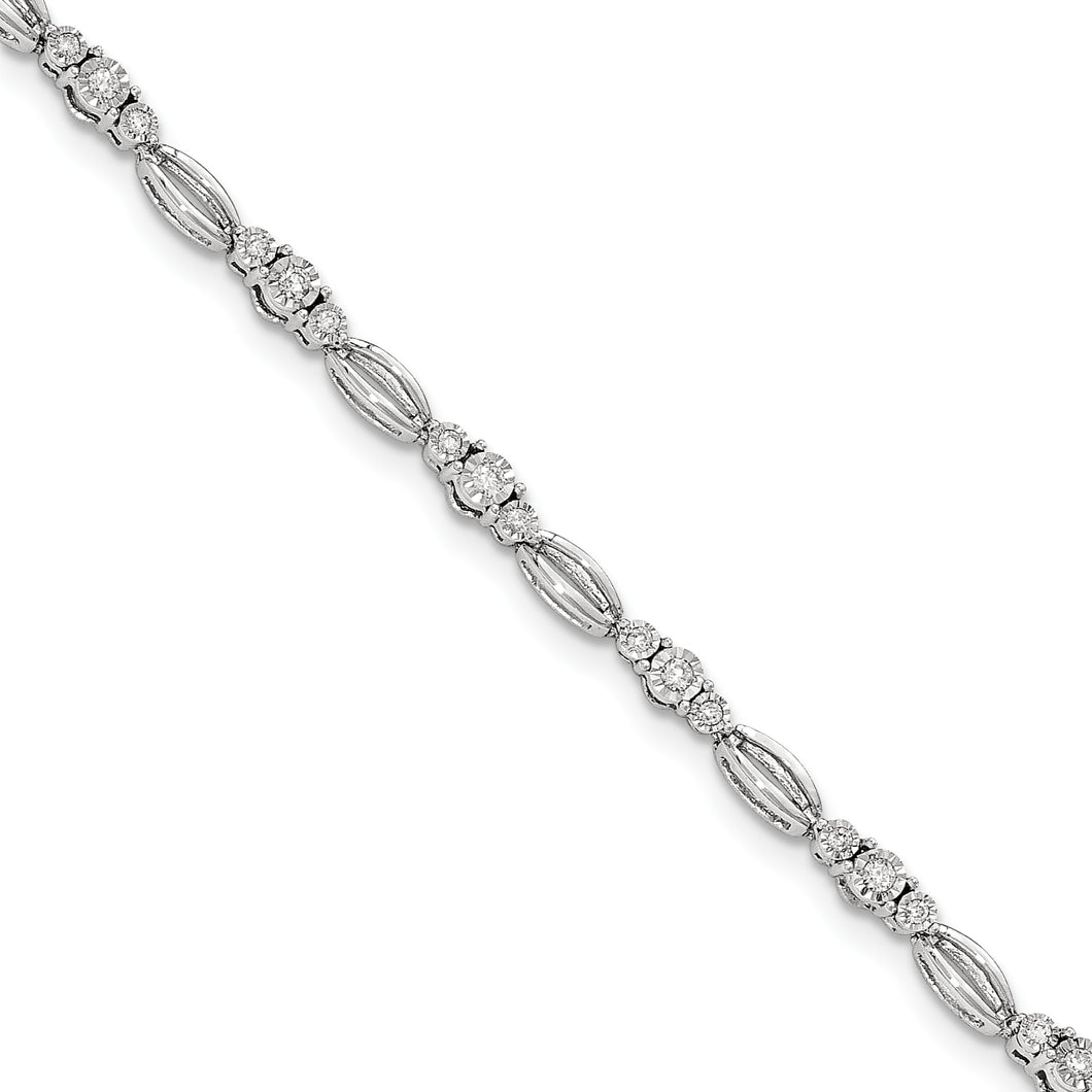 14K White Gold Diamond Bracelet