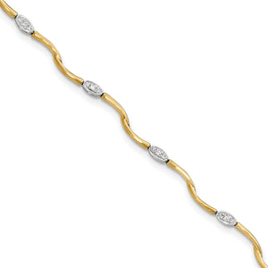 14K Two-tone Diamond Micro PavÇ Bracelet