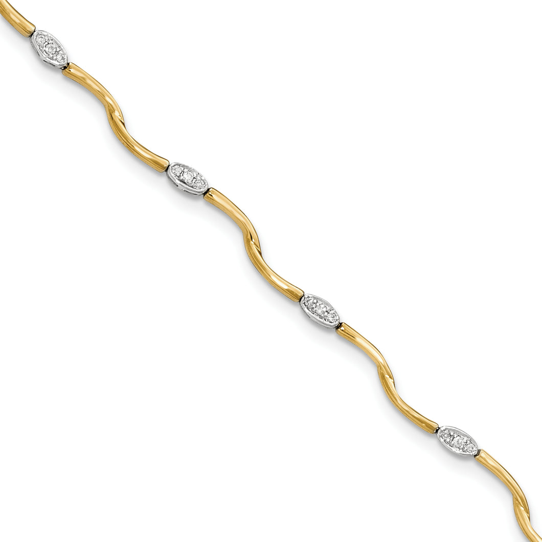 14K Two-tone Diamond Micro PavÇ Bracelet