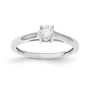 14kt White Gold Polished Diamond Ring
