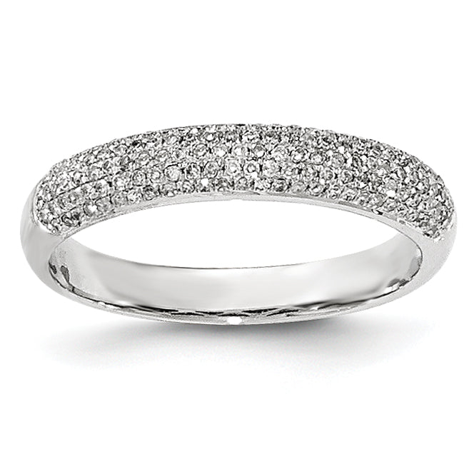 14K White Gold PavÇ Diamond Band