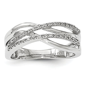 14K White Gold Polished Diamond Ring