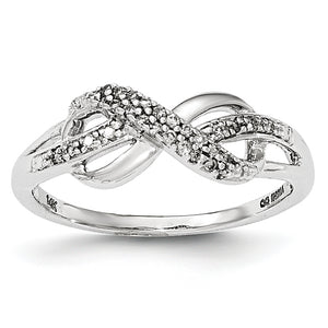14K White Gold Diamond Infinity Symbol Ring