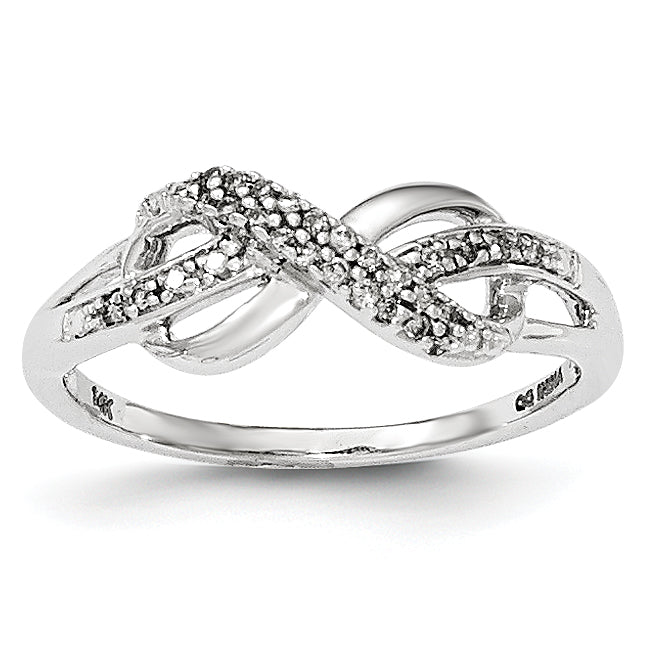 14K White Gold Diamond Infinity Symbol Ring