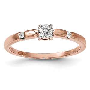 14K Rose Gold Diamond Cluster Ring