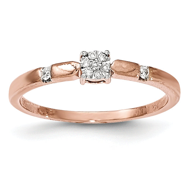 14K Rose Gold Diamond Cluster Ring