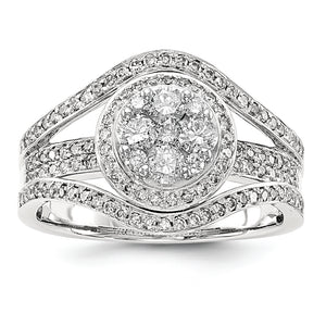 14K White Gold Diamond Multi-Stone Engagement Ring