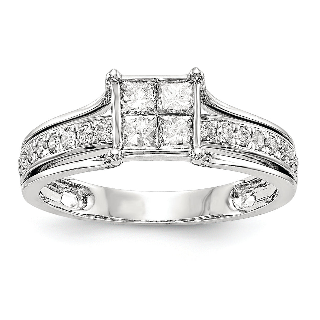 14k White Gold Diamond Engagement Ring