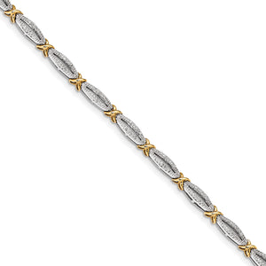 14k White/Yellow Gold Diamond Bracelet