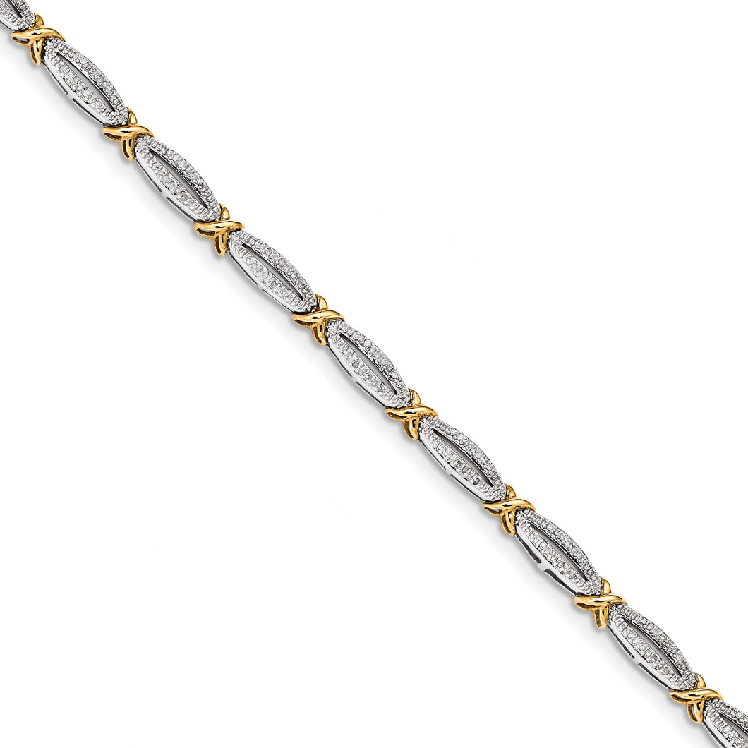 14k White/Yellow Gold Diamond Bracelet