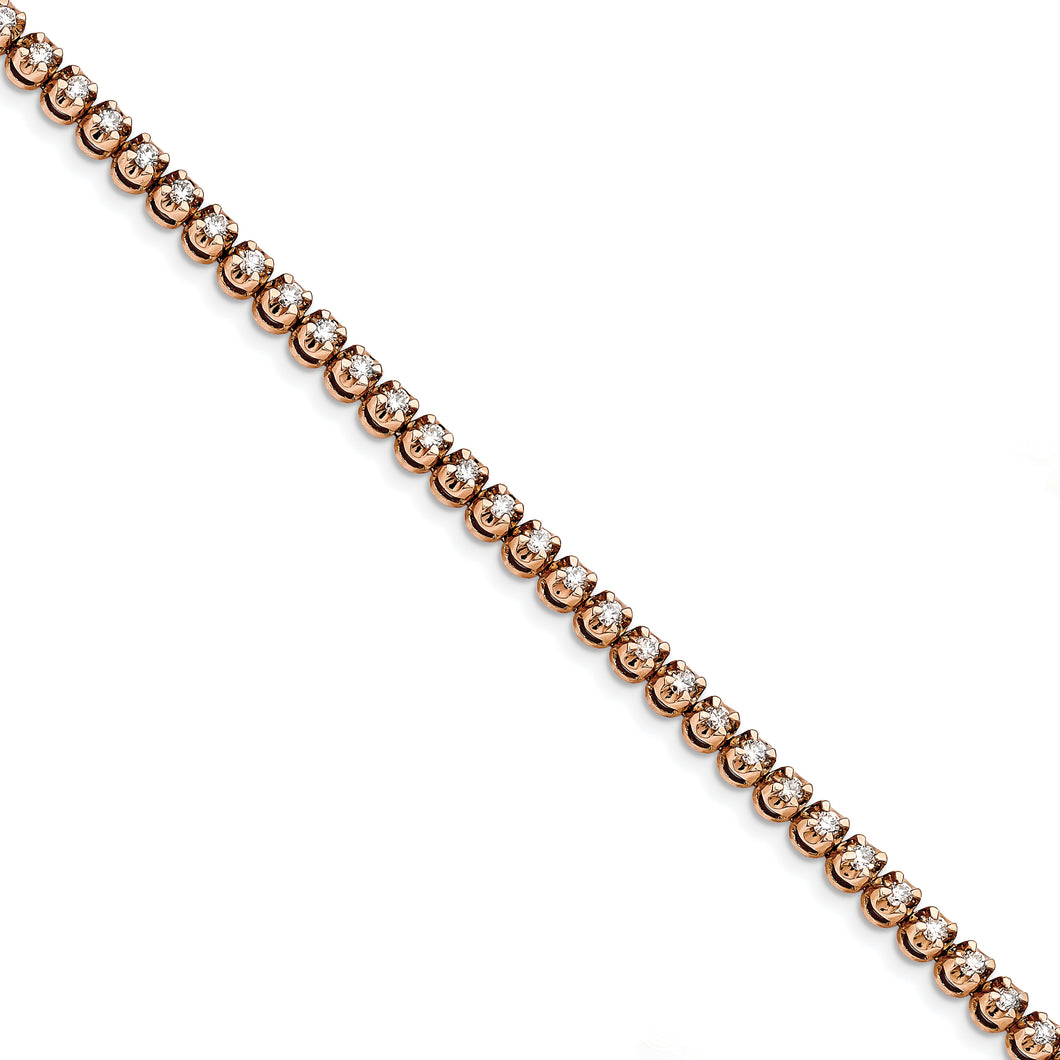 14k Rose Gold Diamond Bracelet