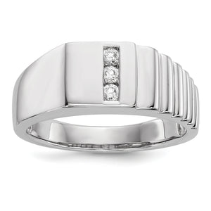 14k White Gold Diamond Men's Ring