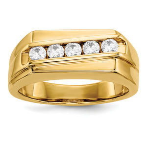 14k Yellow Gold Diamond Men's Ring