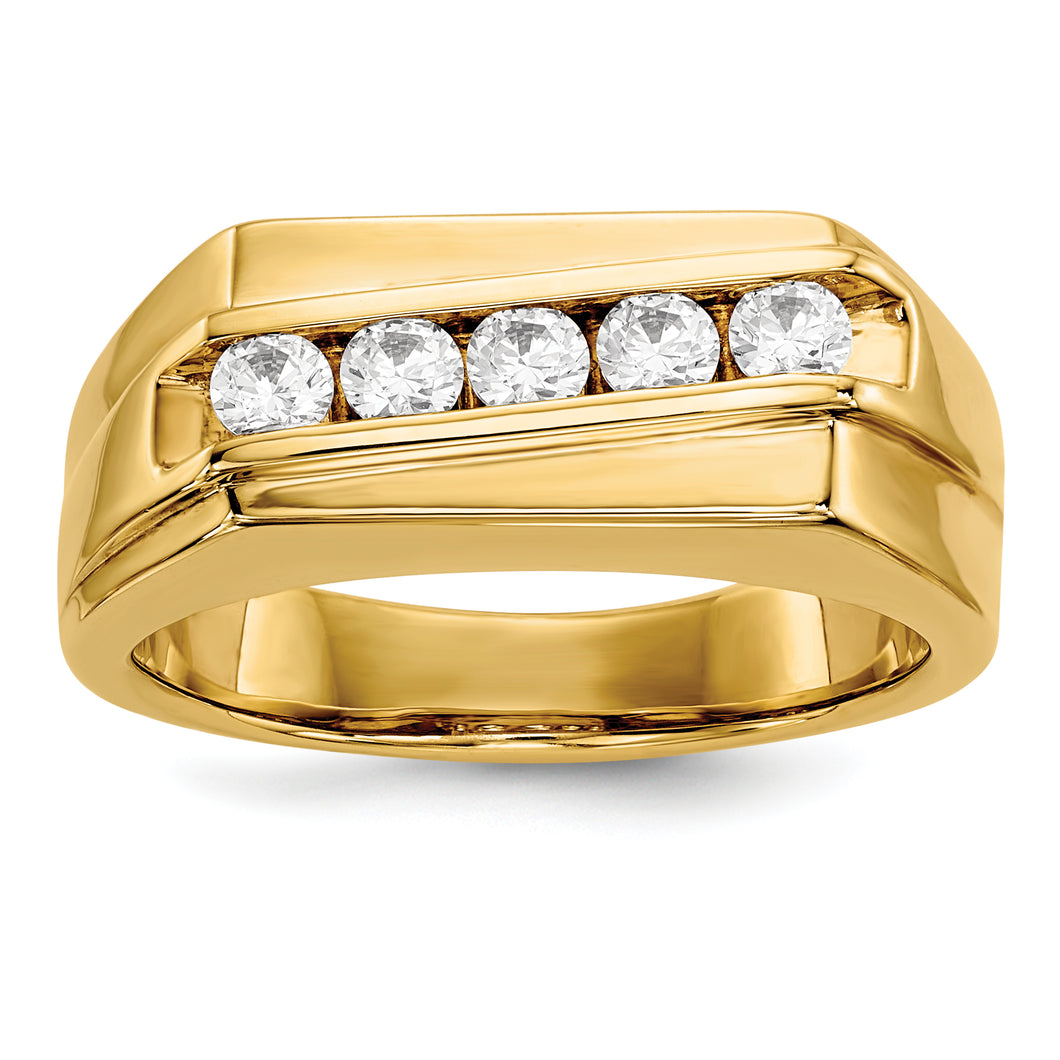 14k Yellow Gold Diamond Men's Ring