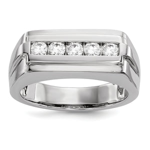 14k White Gold Diamond Men's Ring