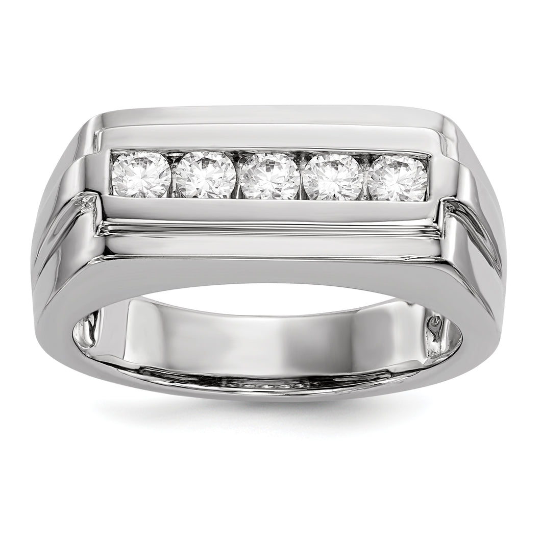14k White Gold Diamond Men's Ring