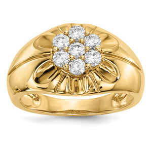 14k Yellow Gold Diamond Men's Ring