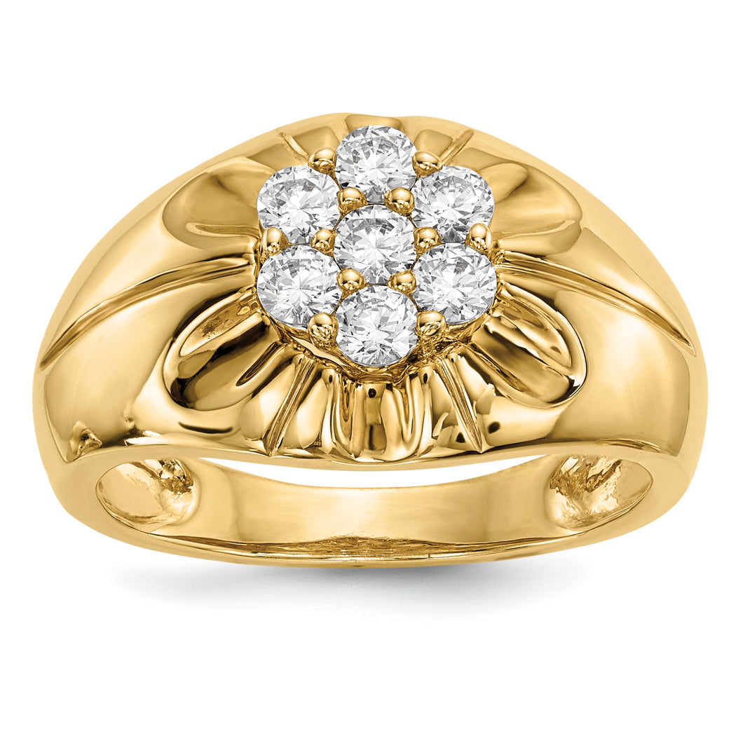 14k Yellow Gold Diamond Men's Ring