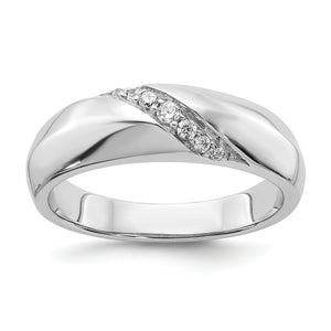 14k White Gold Diamond Men's Ring