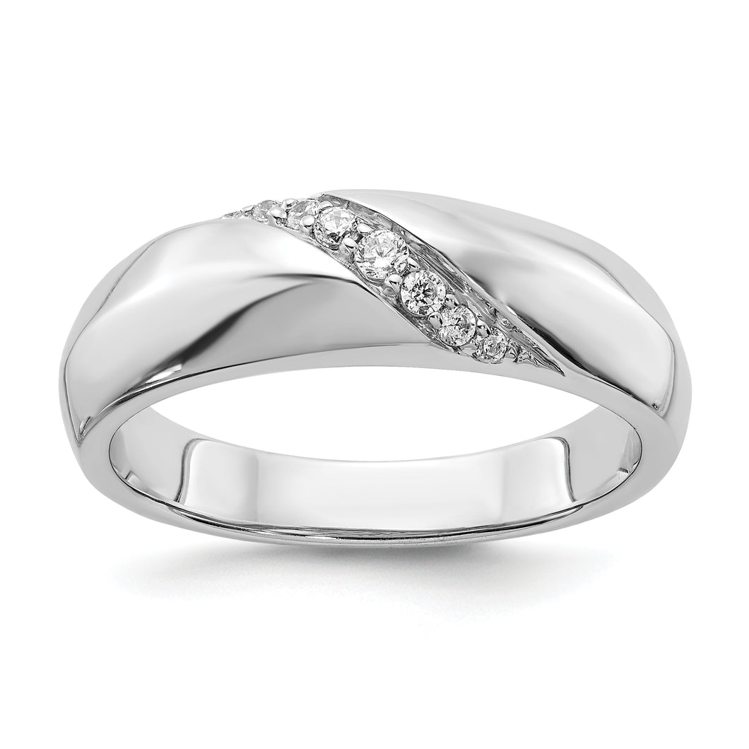 14k White Gold Diamond Men's Ring