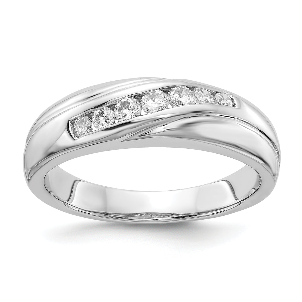14k White Gold Diamond Men's Ring