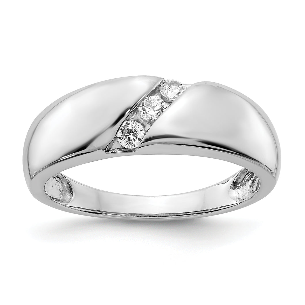 14k White Gold Diamond Men's Ring