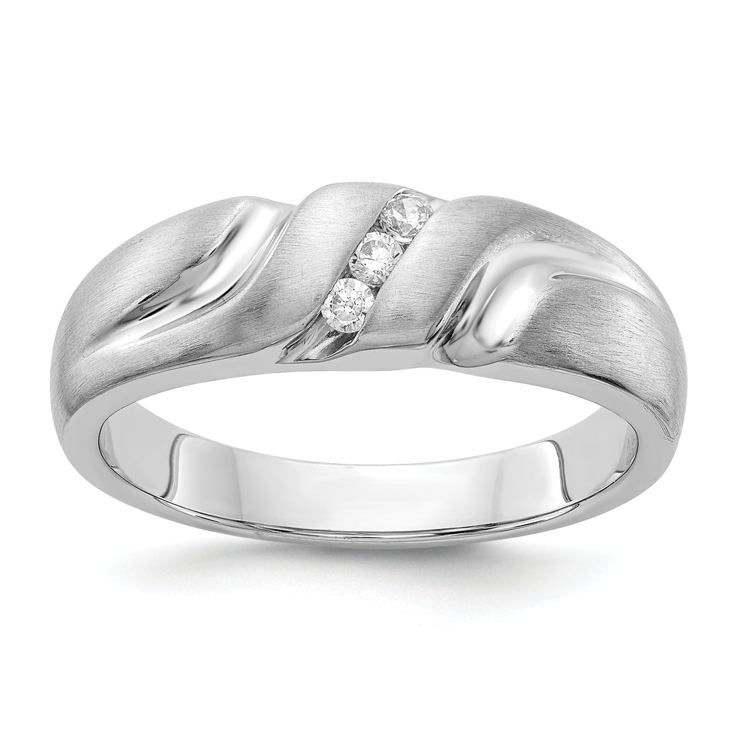 14k White Gold Diamond Men's Ring