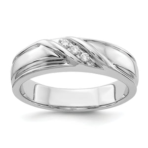14k White Gold Diamond Men's Ring