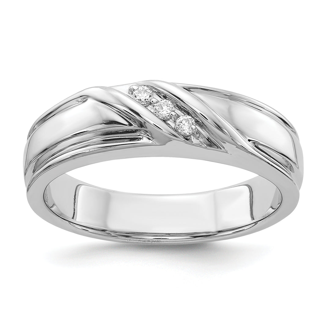 14k White Gold Diamond Men's Ring