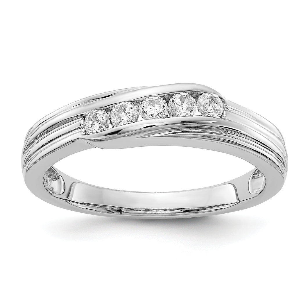 14k White Gold Diamond Men's Ring