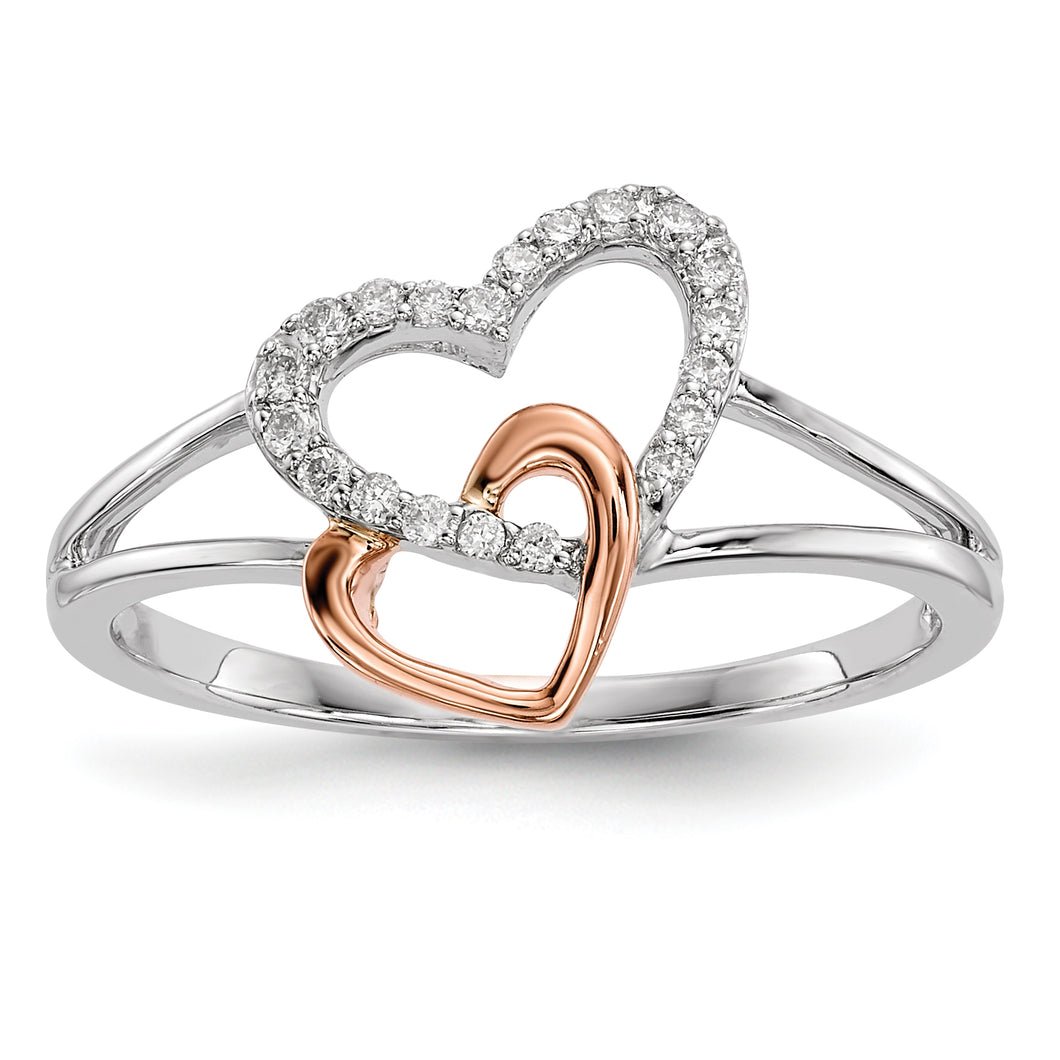 14k White/Rose Gold Diamond Ring