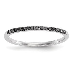 14k White Gold Black Diamond Ring