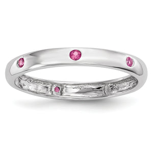 14k White Gold Pink Sapphire Ring