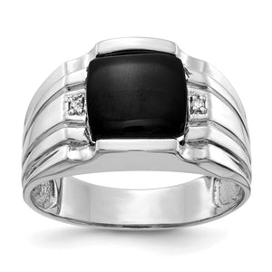 14k White Gold AAA Diamond men's ring