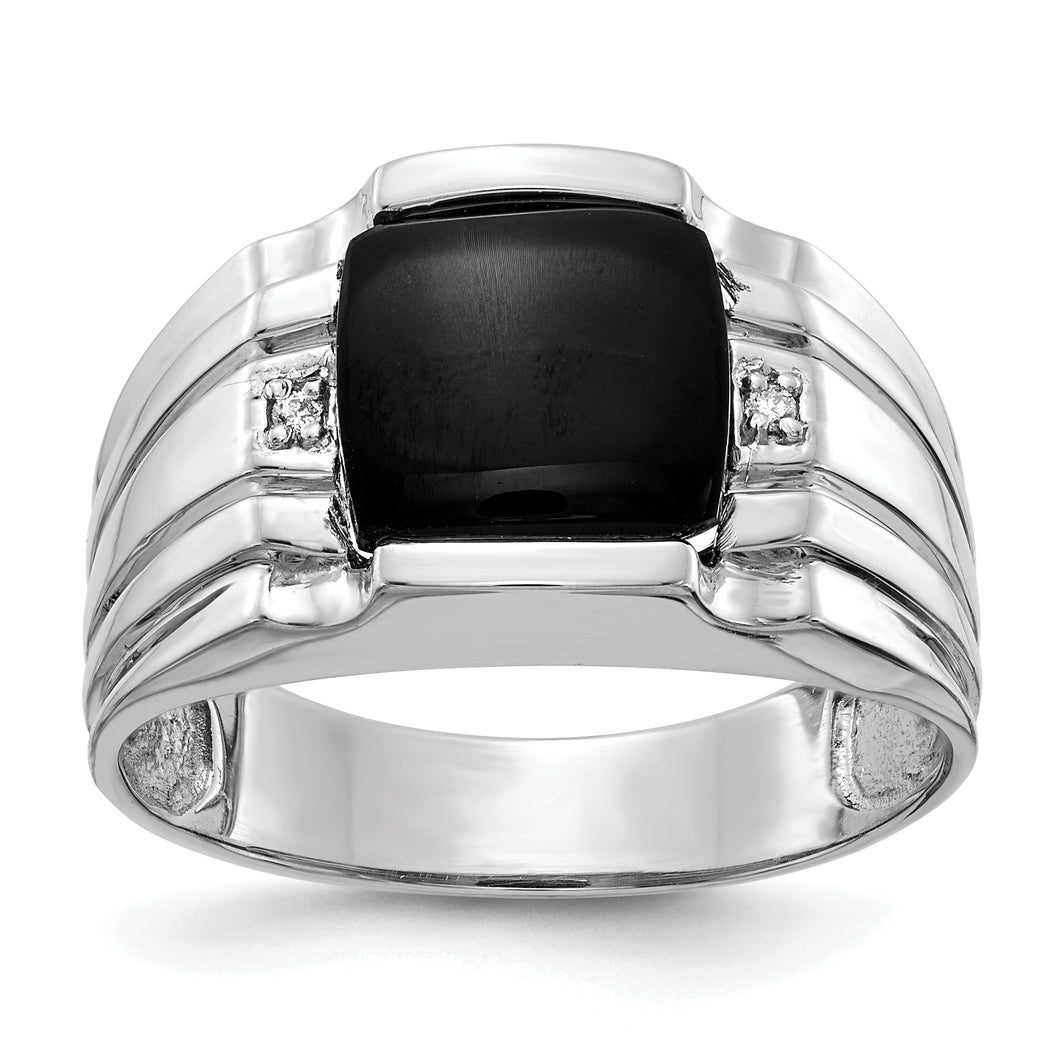 14k White Gold AAA Diamond men's ring