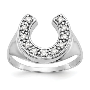 14k White Gold A Diamond men's ring