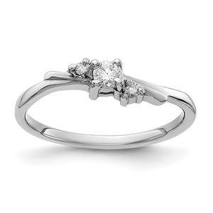 14k White Gold Polished AA Diamond ring