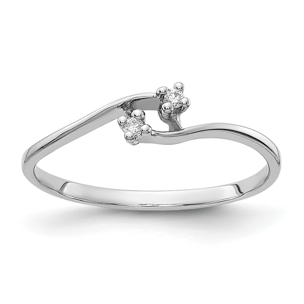 14k White Gold Polished .03ct. Diamond Ring Mounting