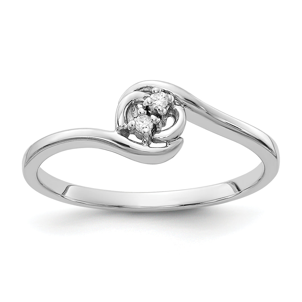 14k White Gold Polished Diamond Ring Mounting