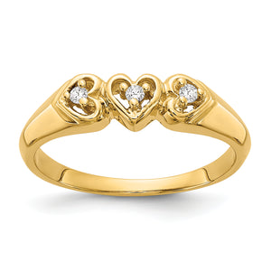14k Polished .05ct. Diamond Heart Ring Mounting