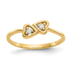 14k Polished .05ct. Diamond Heart Ring Mounting