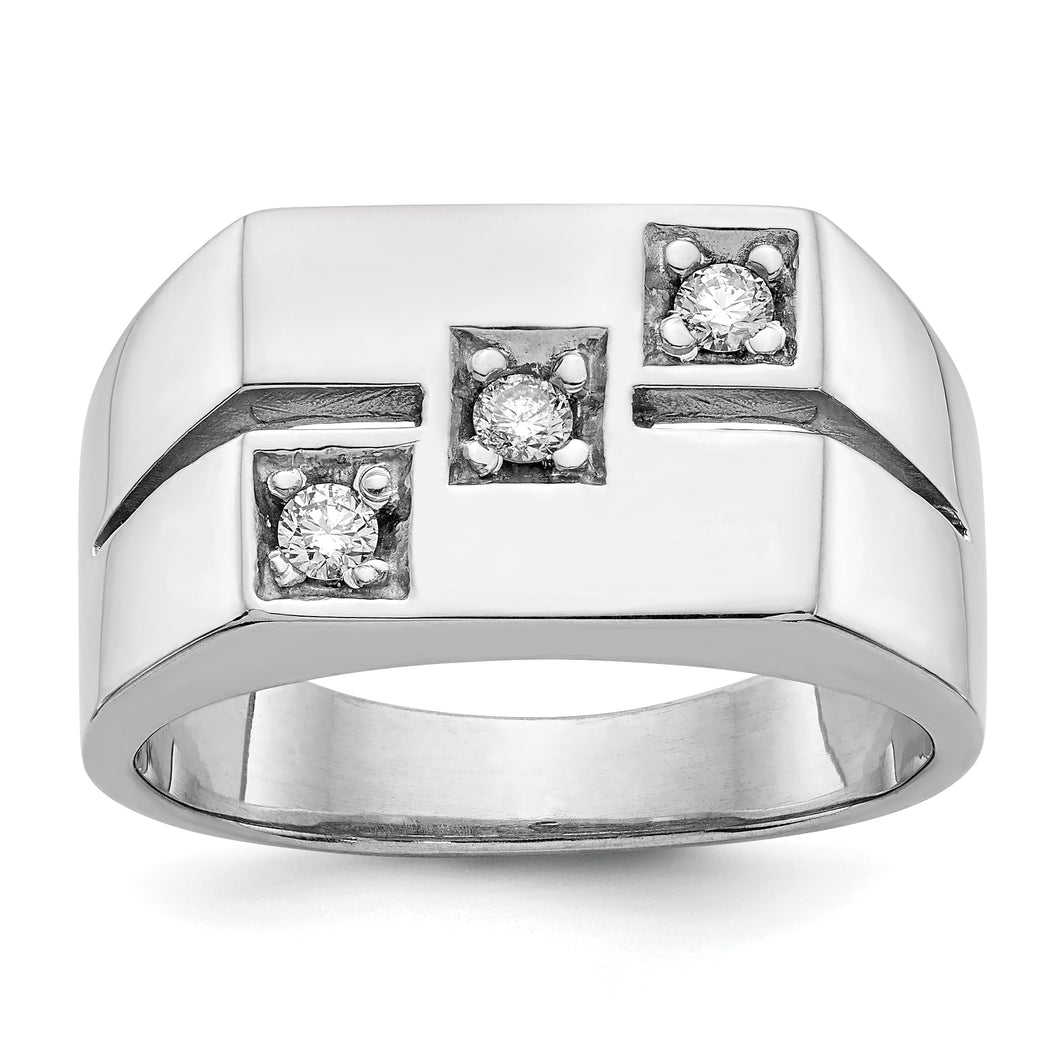 14k White Gold VS Diamond men's ring