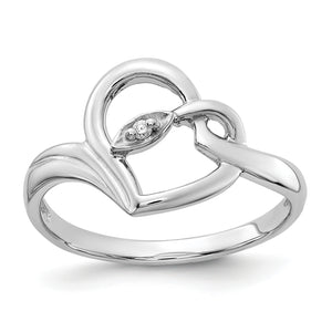 14k AA Diamond heart ring