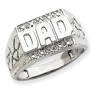 14k White Gold AAA Diamond men's ring