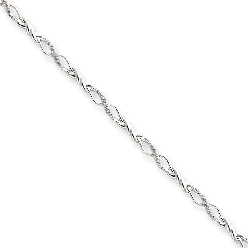 14K White Gold Diamond Bracelet