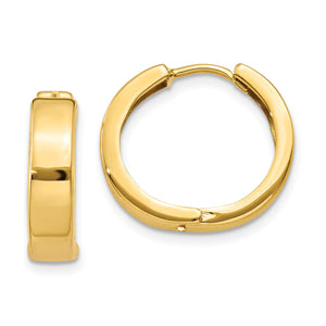 14k Yellow Gold Square Hinged Hoop Earrings